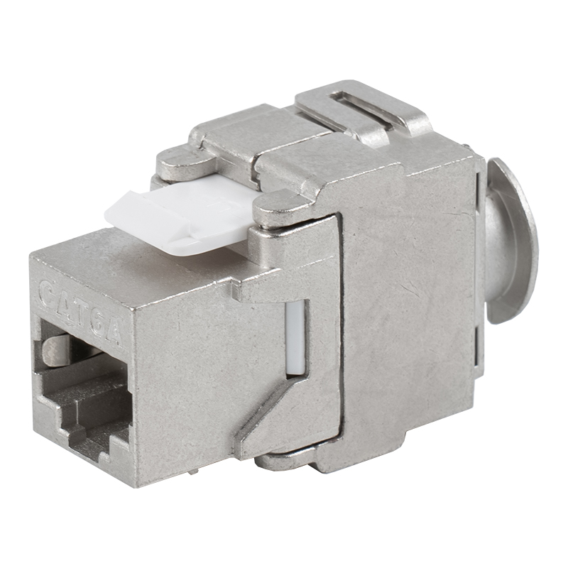 C6A stíněný 180° Tolless Keystone Jack (s držákem) SM-2335SH8C6A