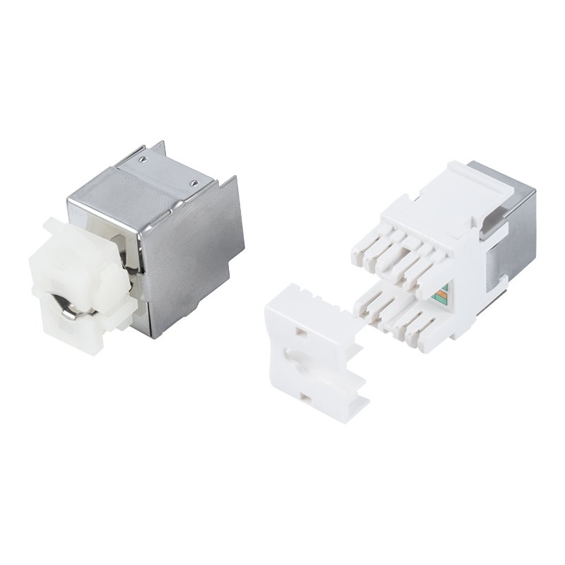 Cat6A stíněný 180° Keystone Jack (s kovovým pouzdrem) SM-2064SD8C6A