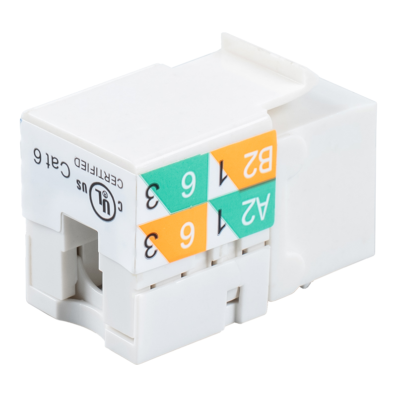 Cat6 Nestíněný 90° Keystone Jack (dvouúčelové zapojení) SM-2081D8C6