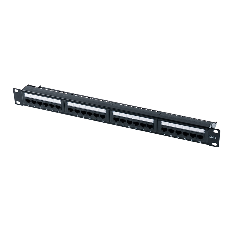 Kategorie 6 19palcový 1U nestíněný 24portový propojovací panel (Dual-purpose IDC; s plastovou vložkou) SP-3204D24-C6 Kategorie 6 19palcový 1U nestíněný 24portový propojovací panel (Dual-purpose IDC; s plastovou vložkou) SP-3204D24-C6