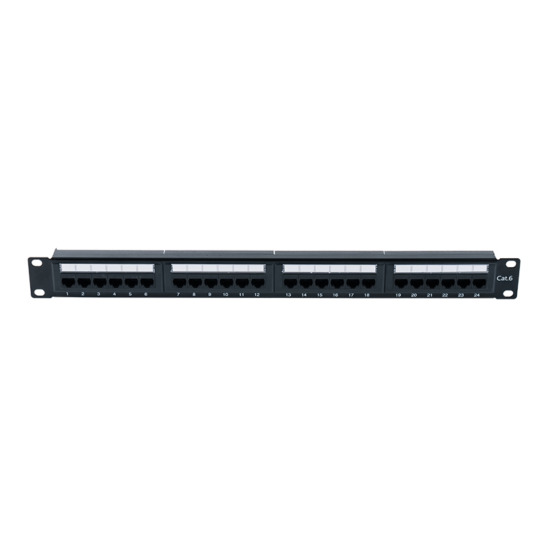 Kategorie 6 19palcový 1U nestíněný 24portový propojovací panel (Dual-purpose IDC; s plastovou vložkou) SP-3204D24-C6 Kategorie 6 19palcový 1U nestíněný 24portový propojovací panel (Dual-purpose IDC; s plastovou vložkou) SP-3204D24-C6