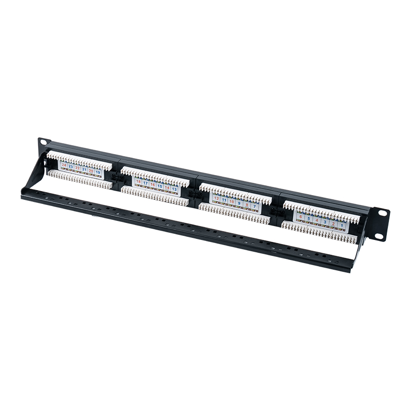 Kategorie 6 19palcový 1U nestíněný 24portový propojovací panel (Dual-purpose IDC; s plastovou vložkou) SP-3204D24-C6 Kategorie 6 19palcový 1U nestíněný 24portový propojovací panel (Dual-purpose IDC; s plastovou vložkou) SP-3204D24-C6