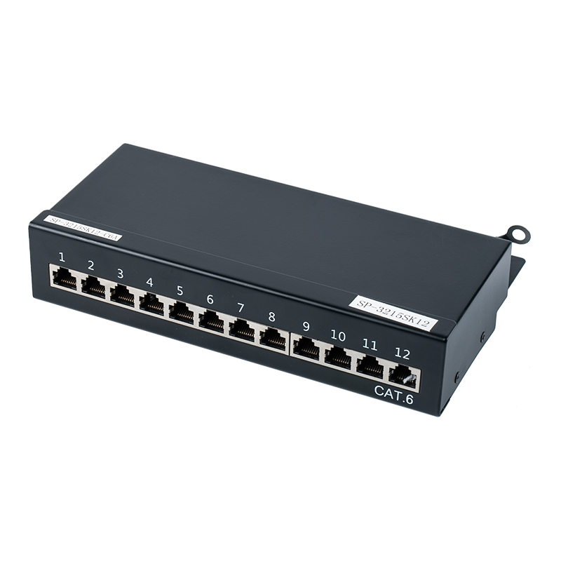 Kategorie 6 1U stíněný 12portový patch panel SP-3215SK12-C6