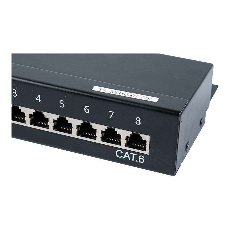 Kategorie 6 1U stíněný 8portový patch panel SP-3216SK8-C6 Kategorie 6 1U stíněný 8portový patch panel SP-3216SK8-C6