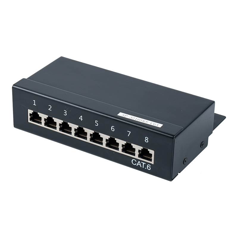 Kategorie 6 1U stíněný 8portový patch panel SP-3216SK8-C6