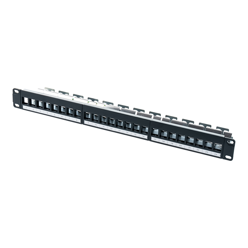 19palcový 1U 24portový stíněný prázdný rack (s digitální kartou) SP-3245S-24P