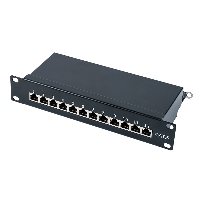 Kategorie 6 10palcový 1U stíněný 12portový patch panel SP-3250SK12-C6