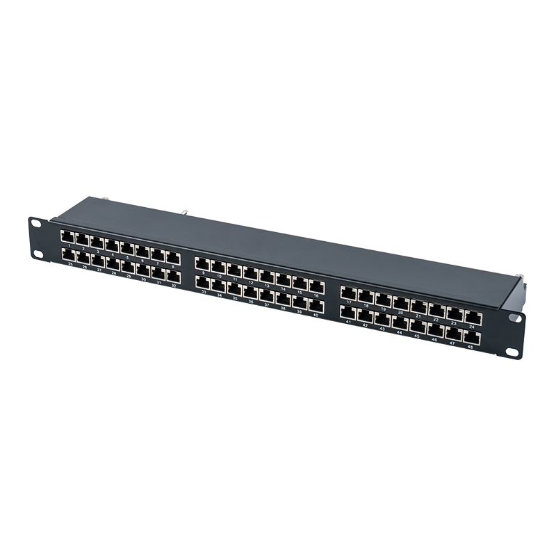 Cat6e 19palcový 1U stíněný 48portový patch panel SP-3262SK48-C6A