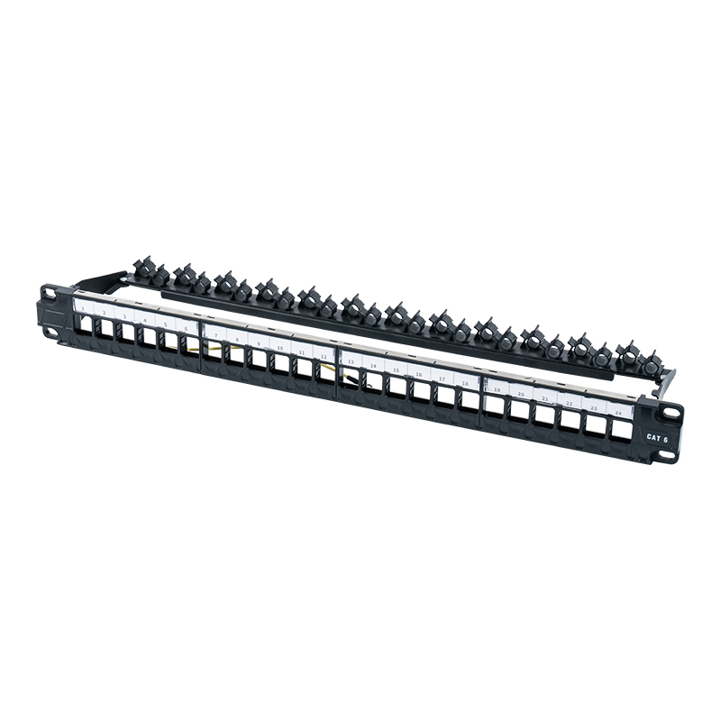19palcový 1U 24portový nestíněný rack (skládací držák) SP-3402-24P