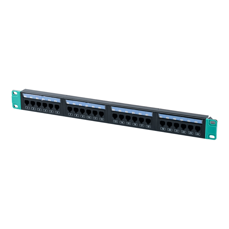 19palcový 1U 24portový nestíněný rack (s vyměnitelným plastovým kartonem) SP-3406-24P