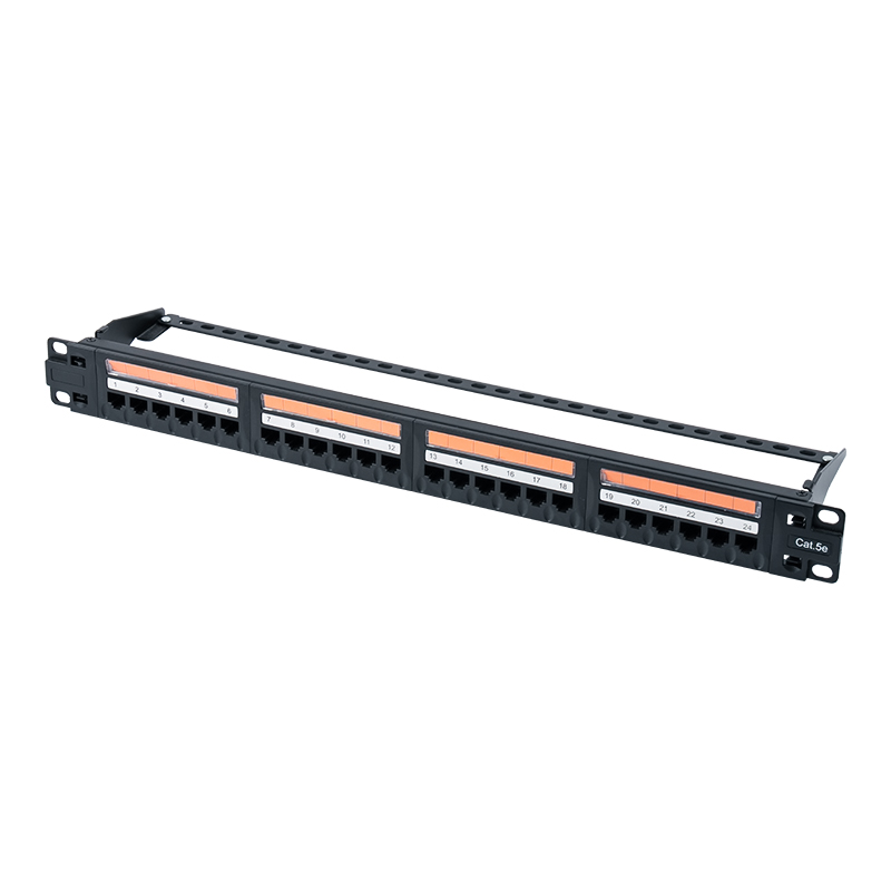 Cat5e 19palcový 1U nestíněný 24portový patch panel (výklopné plastové okno) SP-3410D24-C5E