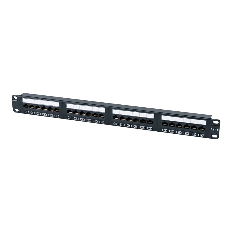 C6 19palcový 1U nestíněný 24portový propojovací panel (plastové okno s překlápěcím horním dílem) SP-3411D24-C6